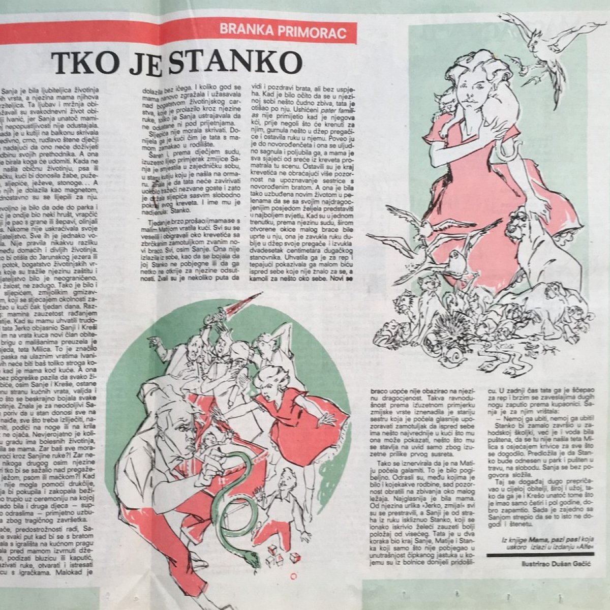 Modra lasta ulamak iz knjige mama, pazi pas! uoči izlaska knjige